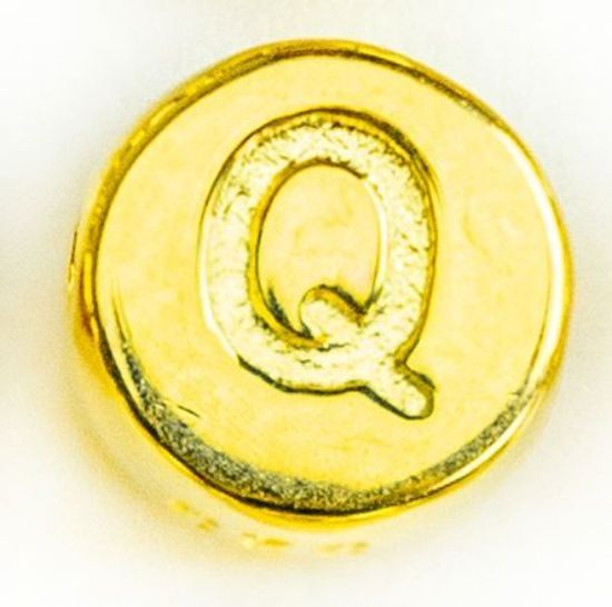 Wholesale Gold over Sterling Silver A-Z Initial Letter Round Tiny Charm - 6mm (1 piece)