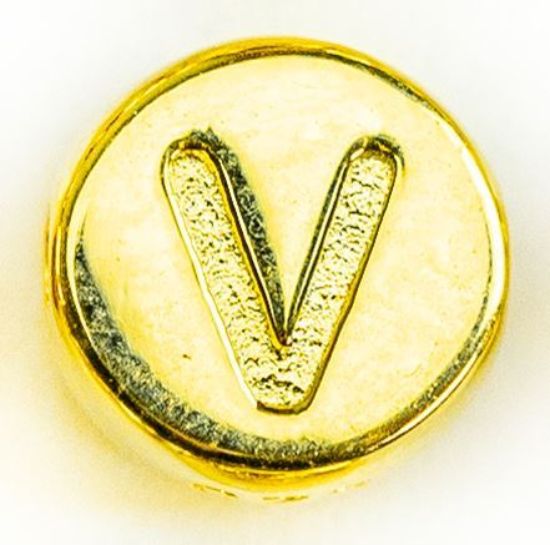 Wholesale Gold over Sterling Silver A-Z Initial Letter Round Tiny Charm - 6mm (1 piece)