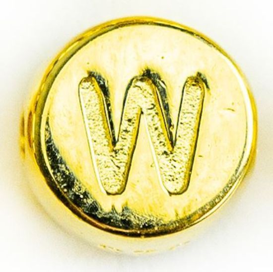 Wholesale Gold over Sterling Silver A-Z Initial Letter Round Tiny Charm - 6mm (1 piece)