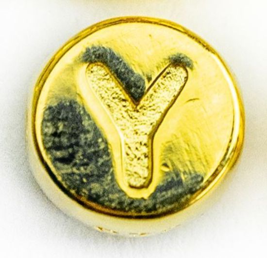 Wholesale Gold over Sterling Silver A-Z Initial Letter Round Tiny Charm - 6mm (1 piece)