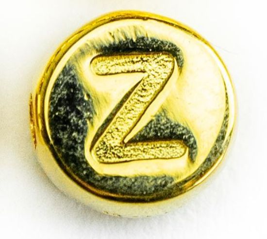 Wholesale Gold over Sterling Silver A-Z Initial Letter Round Tiny Charm - 6mm (1 piece)