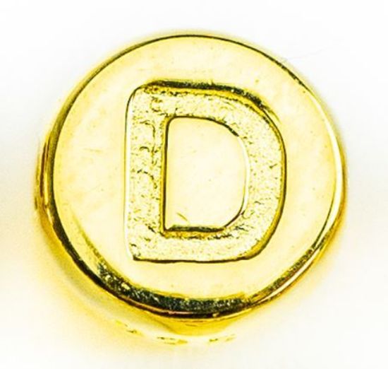 Wholesale Gold over Sterling Silver A-Z Initial Letter Round Tiny Charm - 6mm (1 piece)