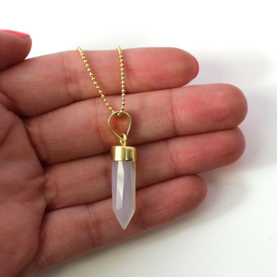 Wholesale Gold Over Sterling Silver Gemstone Pendant Necklace - 16"