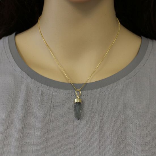 Wholesale Gold Over Sterling Silver Gemstone Pendant Necklace - 16"