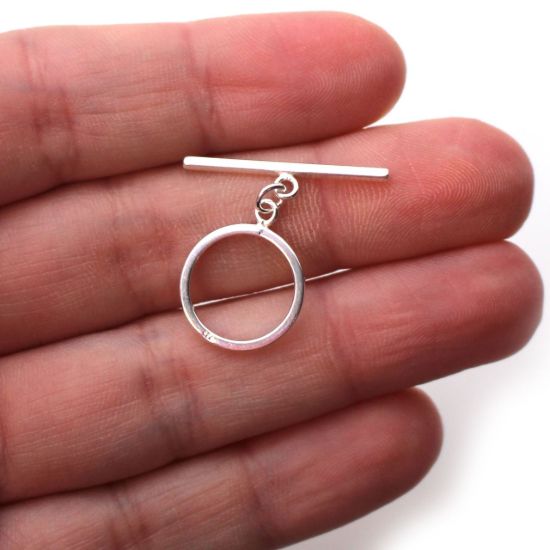 Wholesale Sterling Silver Simple Round Toggle with Bar (Sold set)