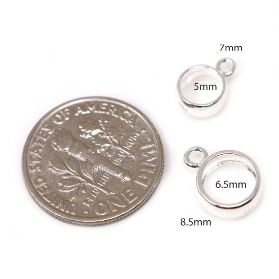 Wholesale 925 Sterling Silver Simple Pendant Bail - Round Bail Loop with Ring - (1 pc)