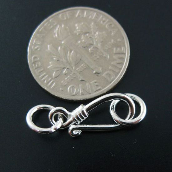 Wholesale Sterling Silver Hook Clasp 15x6mm (sold per 2 sets)
