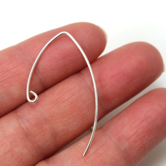 Wholesale Sterling Silver Marquise Shape or V shape Ear Wires (1 pair)