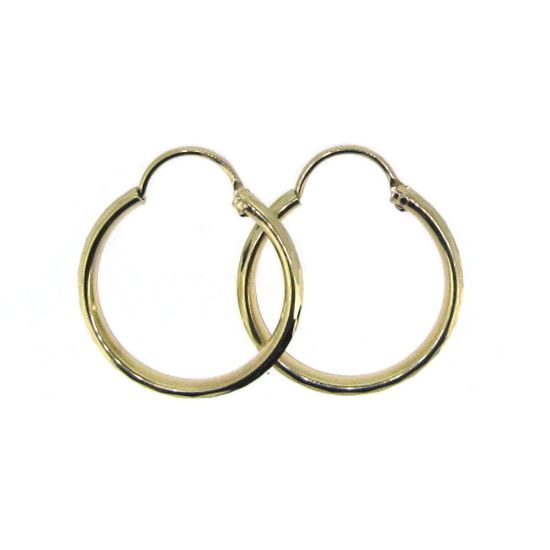 Wholesale 14k Solid Yellow Gold Hoops -31mm Half Round with Textured Design