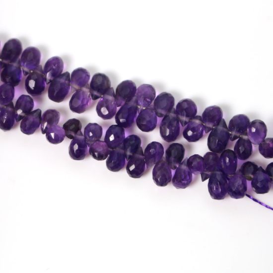 Wholesale February Birthstone -Semi-Precious Gemstone Beads - Faceted Briolette  - Amethyst (1 Strand)