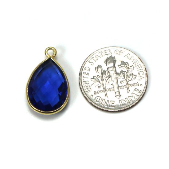Wholesale Gold plated Sterling Silver Small Teardrop Bezel Iolite Quartz Gemstone Pendant, Wholesale Gemstone Pendants for Jewelry Making