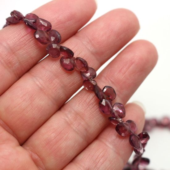 wholesale garnet gemstone strand faceted teardrop shape
