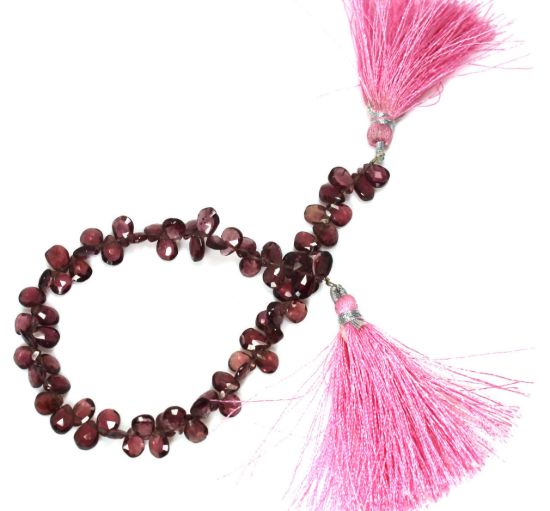 Wholesale Semiprecious Gemstone Beads - 100% Genuine Garnet Gemstone Bead - Faceted Pear Shape - (Sold Per Strand)