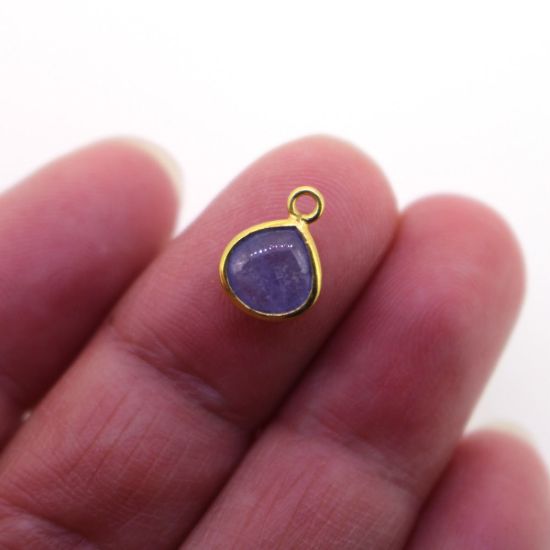 Wholesale Bezel Pendant Natural Tanzanite Tiny Heart Shape -December Birthstone