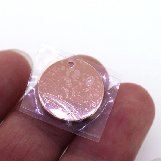 Wholesale Rose Gold Over Sterling Silver Round Stamping Blank -15MM