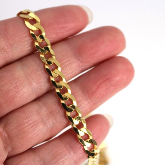 Wholesale Gold over Sterling Silver Finished Chain - Chunky Diamond Curb Chain
