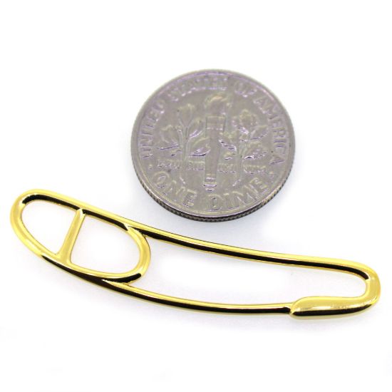 Wholesale Gold Over 925 Sterling Silver Paper Clip Charm - 40x8 mm (1 pc)