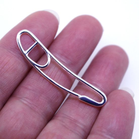 Wholesale Sterling Silver Paper Clip Charm - 40x8 mm (1 pc)