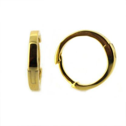 Wholesale Gold over Sterling Silver Smooth Huggies Hoop Earrings -13.5mm (Sold Per Pair)