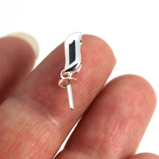 Wholesale Sterling Silver Leaf Shape Bead Cap Bail with Post - 10mm (1 pc)