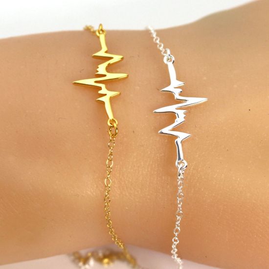 Wholesale Sterling Silver Heartbeat Charm - 27 mm (1 pc)