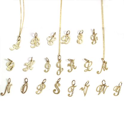 Wholesale 14K yellow gold initial pendant