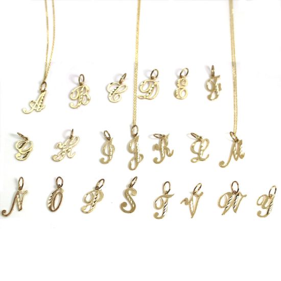 Wholesale 14K yellow gold initial pendant