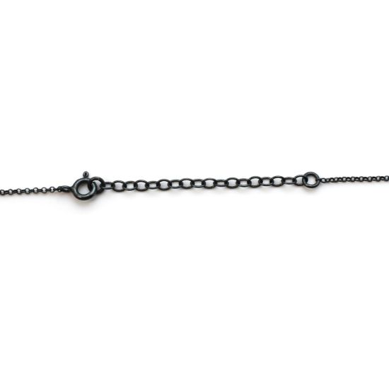 Wholesale Oxidized Sterling Silver Floating Freshwater Pearl Necklace - Adjustable Length 16-18"