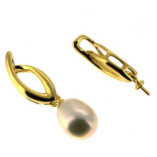 Wholesale Gold Plated 925 Sterling Silver Flame with Swinging Peg Bail Cap for Drilled Pearls and Beads