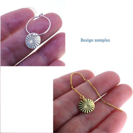 Wholesale Gold over Sterling Silver Textured Round Shape Charm 10mm (1 pc)