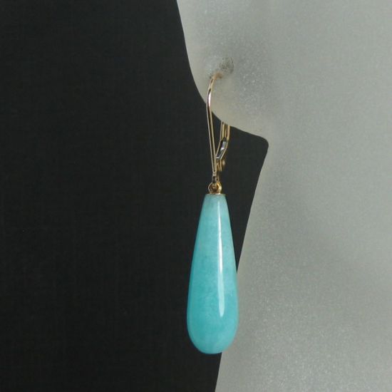 Wholesale 14K Yellow Gold - Long Teardrop PERU Earrings(1 pair)