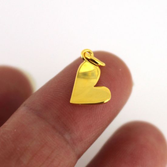 Wholesale Gold over Sterling Silver Cute Tiny Heart Charms (sold by piece)