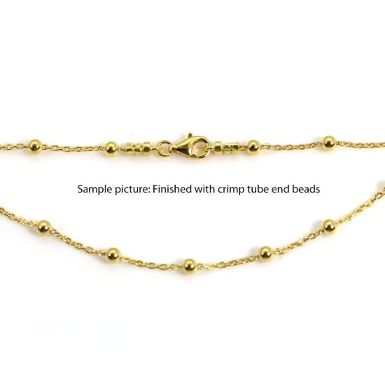 Wholesale Gold over Sterling Silver Bulk Chain - 3mm Ball Satellite Bead Chain (sold per foot)