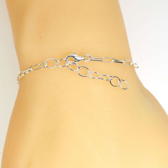 Wholesale Sterling Silver Basic Adjustable Chain Anklet and Bracelet- Paper Clip Long Box Chain