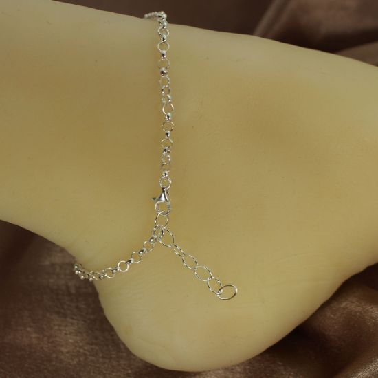 Wholesale Sterling Silver Basic Adjustable Chain Anklet and Bracelet- 3.5mm Rolo Chain