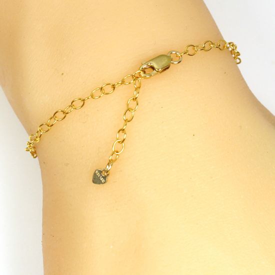 Wholesale 1/20 Gold Filled Finished Adjustable Chain Bracelet and Anklet- Cable Chain with Heart