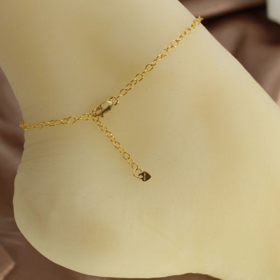 Wholesale 1/20 Gold Filled Finished Adjustable Chain Bracelet and Anklet- Cable Chain with Heart
