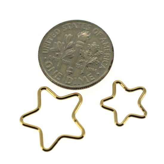 Wholesale 1/20 14k Gold Filled Plain STAR Charms - 10mm  OR 15mm (sold per piece)