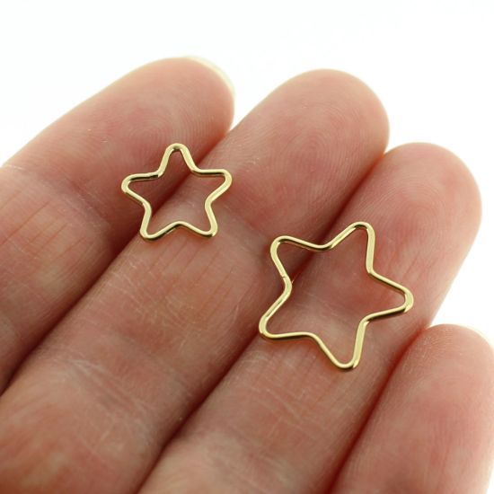 Wholesale 1/20 14k Gold Filled Plain STAR Charms - 10mm  OR 15mm (sold per piece)