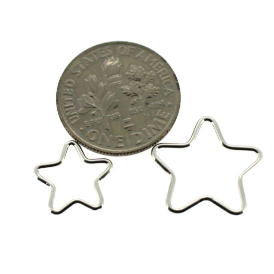 Wholesale Sterling Silver Plain STAR Charm 10mm  OR 15mm (1 pc)