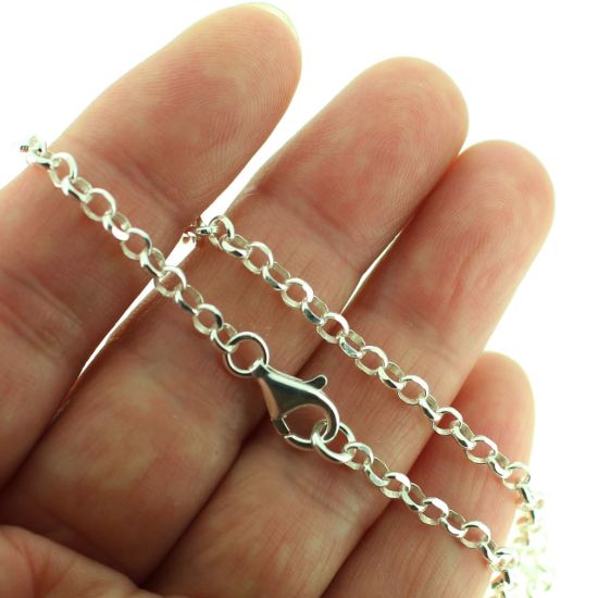 Wholesale Sterling Silver Finished Chain - 3.5mm Diamond Cut Rolo Chain
