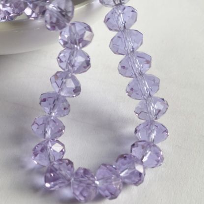 Wholesale Crystal Glass beads, 8X6mm Faceted Rondelle,Light Purple
