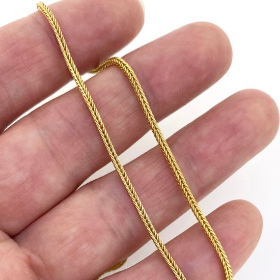 Wholesale Gold over Sterling Silver Bulk Chain - 1.2mm Fox Tail Chain (Sold per foot) 
