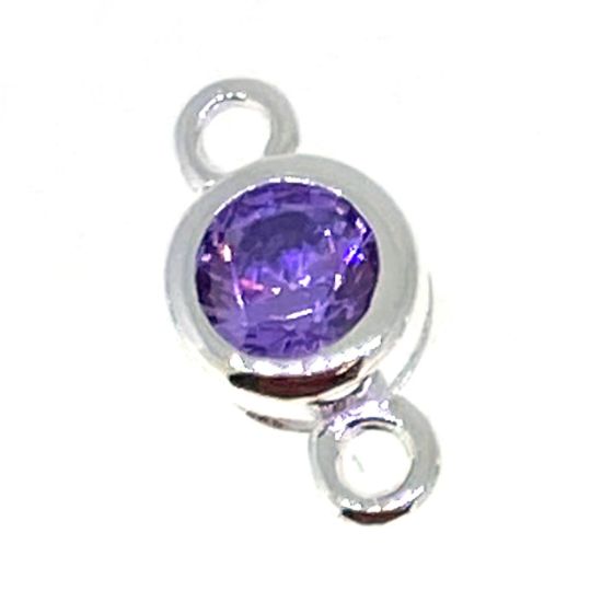 Wholesale permanent jewelry silver birthstone connectors 
