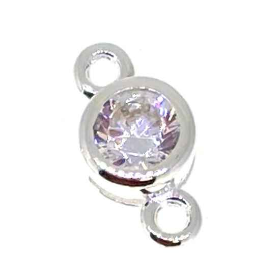 Wholesale permanent jewelry silver birthstone connectors 