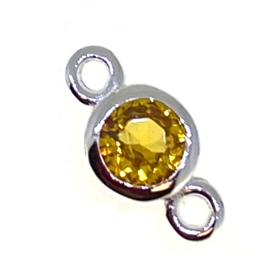 Wholesale permanent jewelry silver birthstone connectors 