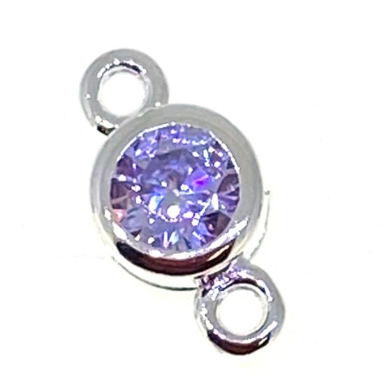 Wholesale permanent jewelry silver birthstone connectors 