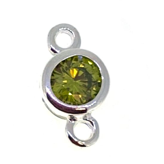 Wholesale permanent jewelry silver birthstone connectors 