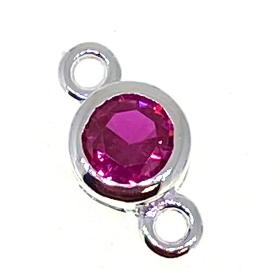 Wholesale permanent jewelry silver birthstone connectors 