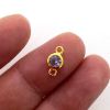 Wholesale Gold over Sterling Silver Fancy Bezel Birthstone Connector- 4mm Tiny Round Connector with CZ Stone Grade AAAA